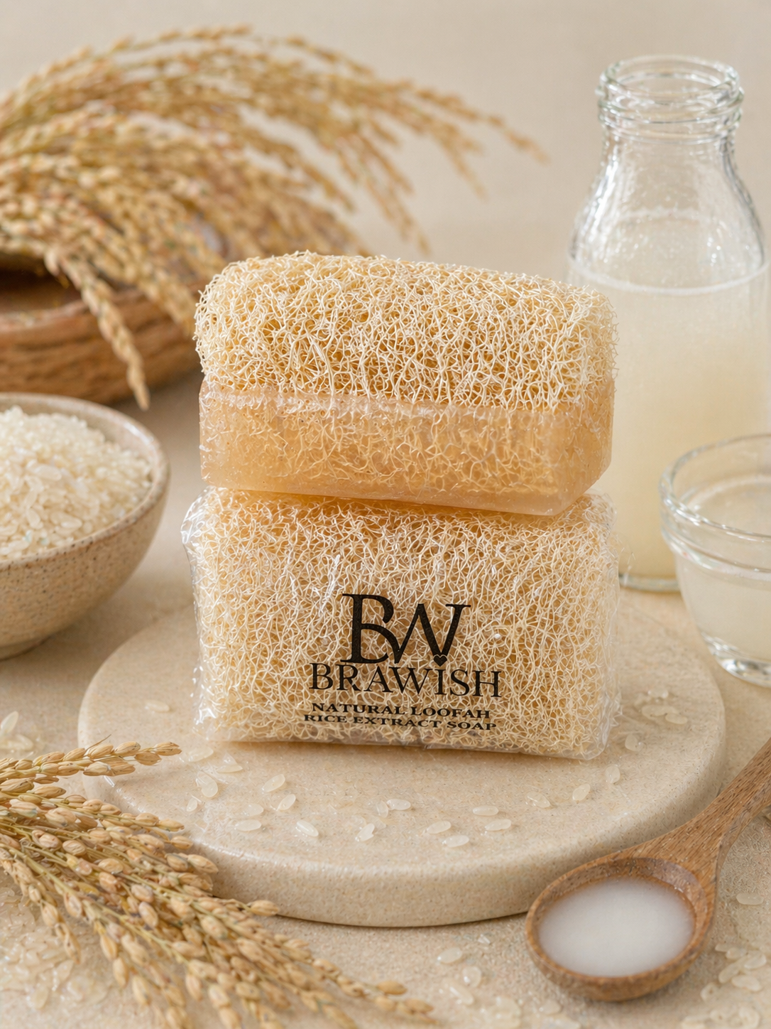 Rice Dust Loofah Soap